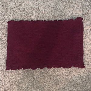 tube top, maroon